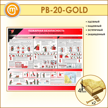 Стенд «Пожарная безопасность. Первичные средства пожаротушения» (PB-20-GOLD)